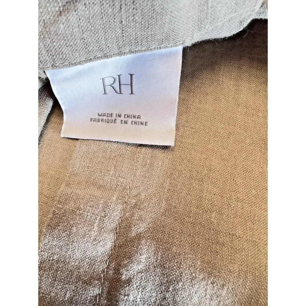 RESTORATION HARDWARE Pillow Sham Stonewashed Belgian Linen Gray Pair Luxury Bed
